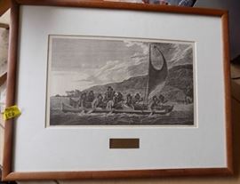 MHE186 Picture of a Canoe Going to Sandwich Islands