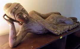 MHE229 Large Carved Wooden Balinese Statue