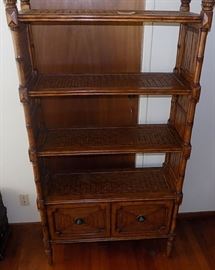 MHE249 Exotic Wood & Bamboo Hutch Shelf Unit