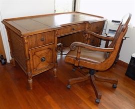 MHE252 Exotic Wood & Bamboo Desk & Matching Executive Chair
