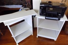 MHE265 Pair of Press Wood Shelf Units, HP Officejet 6500A Plus