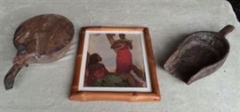 MHE278 Framed John Kelly Print, Antique Pot & Scoop