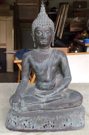 MHE277 Copper-Like/Iron (?) Seated Buddha Statue