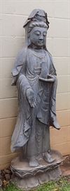 MHE289 Cement Fully Robed Standing Buddha Statue