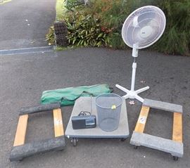 MHE302 Three Moving Dollies, Stand Fan, Sony Radio & More