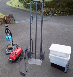 MHE309 Power Washer, Hand Truck, Containers, Bissell