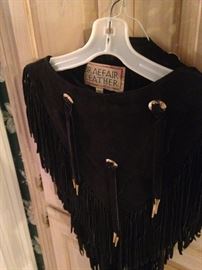Braefair Leather fringed topper