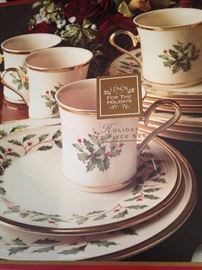 Two boxes of Lenox Christmas dishes (still in the boxes)