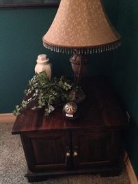 One of two square end tables