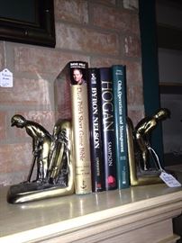 Golf books and bookends
