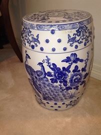 Blue & white garden stool