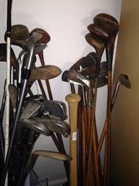 Vintage wood shaft golf clubs