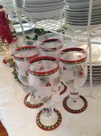 Red & green stemware