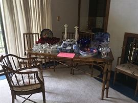 BLUE AND WHITE ITEMS, ASIAN DISHES, ITALIAN PLATES , COBALT BLUE GLASSES