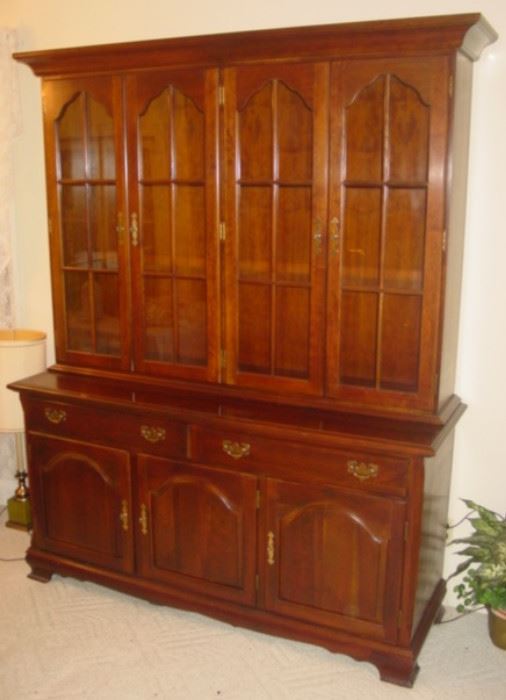 Solid Cherry 2 Piece Lighted China Cabinet