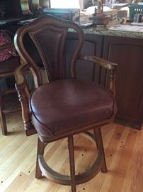 Bar Stools with leather seats - 2 available - bar height