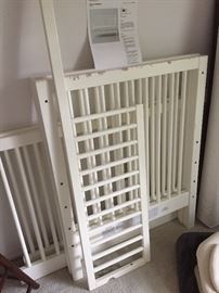 Crib with mattress and toddler bar, - 2 matched cribs available