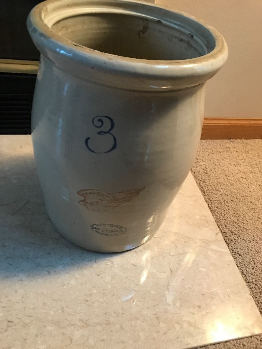3 Gallon Red Wing Stoneware Butter Churn