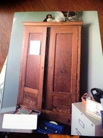Armoire with beautiful wood markings and lots of storage