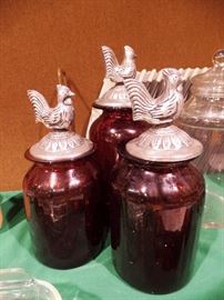 Wonderful red chicken jars