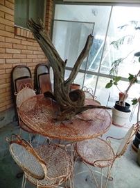 Belton Lake drift wood and shabby chic table with four chairs