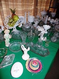 Some of the glass, crystal and odds and ends available