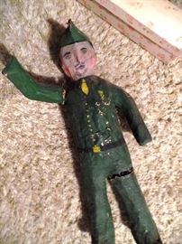 Folk art Paper Mache soldier