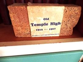 A brick of Temple history