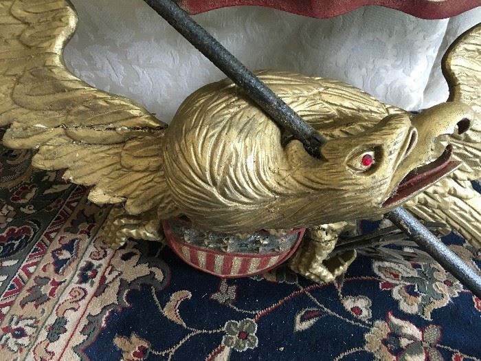 Bellamy Carved Eagle with Flag.