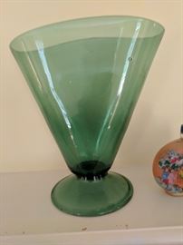 hand blown glass vase, large