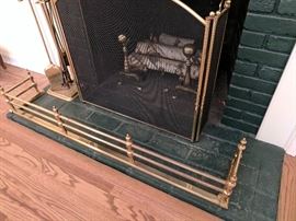 brass fireplace set