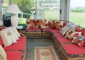 Vintage Rattan Sectional-pillows sold separately