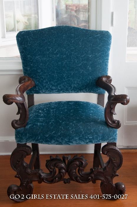 Jacobean Velvet Chair