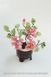 Glass flower sculpture