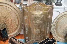 Brass Fireplace screen and trays