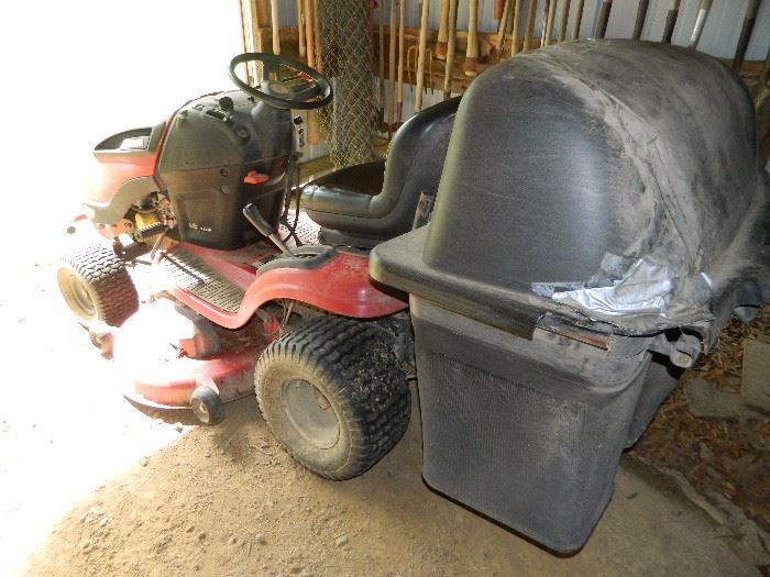 Riding lawn mower with attachments