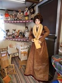 Large standing doll - every item authentic vintage!  The dress & accessories were actually worn to President Ulysses S. Grant's Inauguration - documentation attached to dress.  