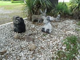 Some plastic animals - some concrete