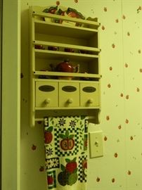 Great shelf unit with items inside