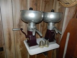 2 - Montgomery Ward cream separators & 2 insulators 