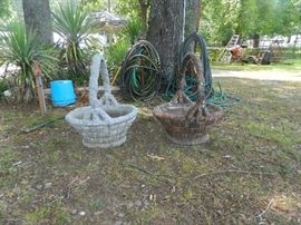 Concrete baskets for flowers