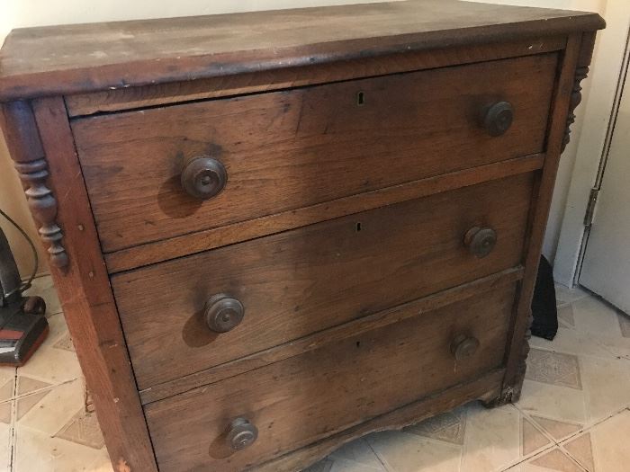 Antique three drawer chest 