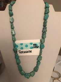Turquoise necklace with 14k gold clasp