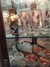 A close look at the Pickard Vase, vintage glasses, Moonstone, Carnival and Fenton
