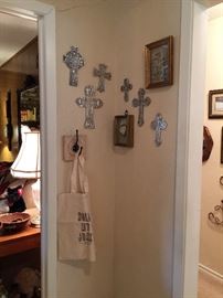 Cross collection and vintage art pieces.