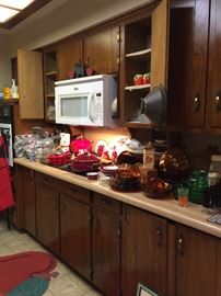 The kitchen has lot of vintage items