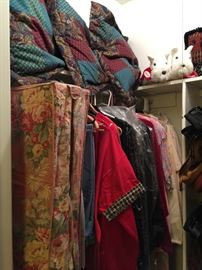 Ladies clothing and bedding, vintage cloth bag