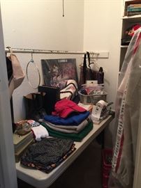 More clothing including more ties, caps, shoes, and vintage office items