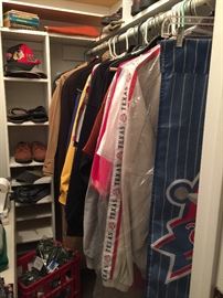 Gentleman clothing including Texas Rangers items ande other sports