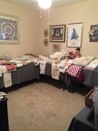 Looking into the linen and sewing room